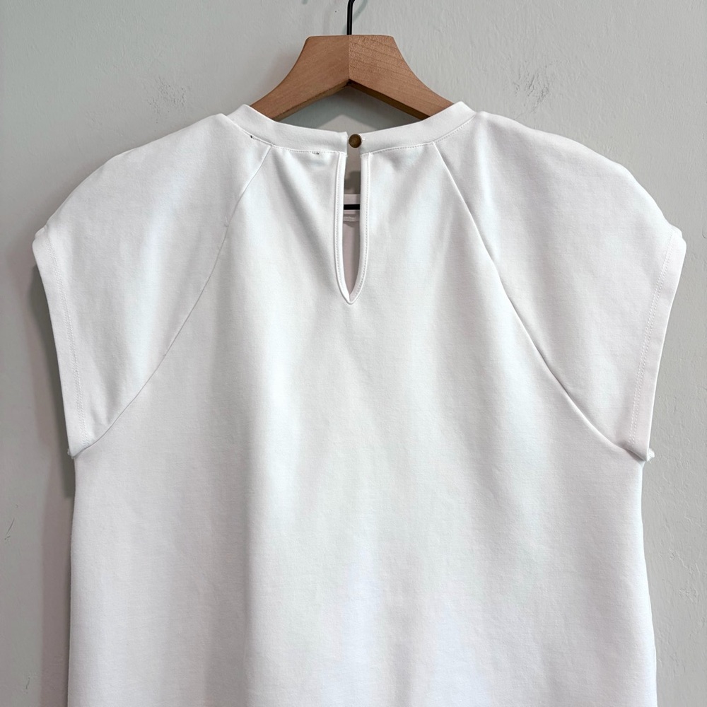Cable & Gauge Short Sleeve Button Shoulder Ponte Knit Top - Picture 9 of 10